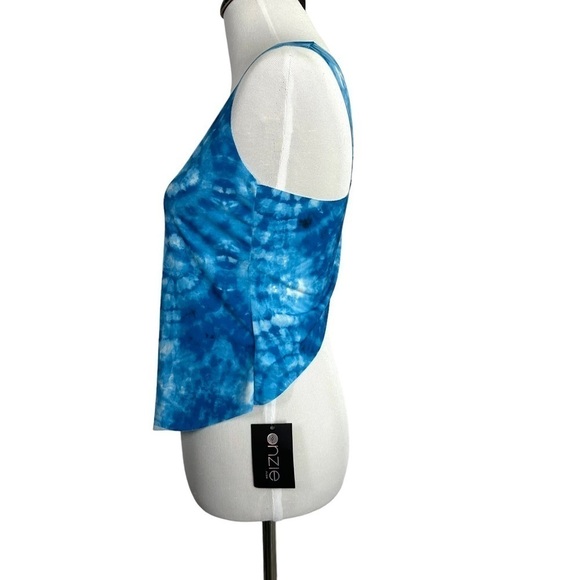Onzie Flow Womens Yoga Pura Vida Tie Dye Tank Top One Size Blue Cross Back - Picture 4 of 10
